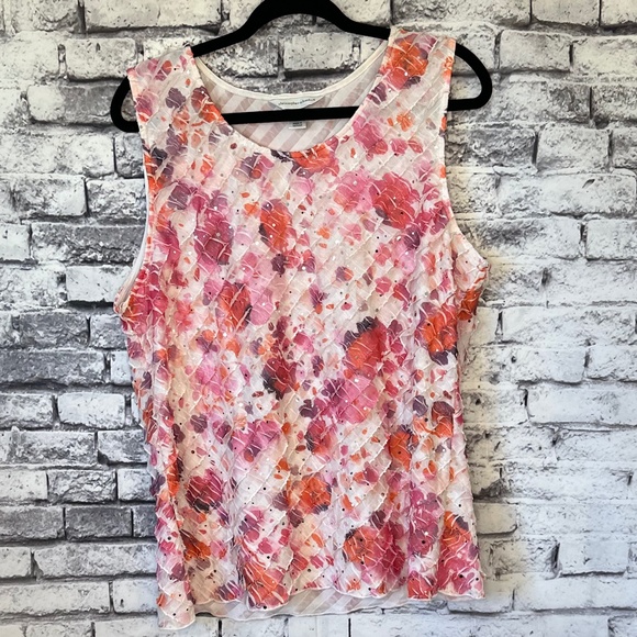 Christopher and Banks Multi Colored Patterned Frilly Dress Tank Size XL - Picture 2 of 5